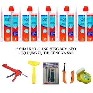 COMBO 5 CHAI KEO (TẶNG SÚNG BƠM KEO, BỘ DỤNG CỤ VÀ SÁP CHỐNG DÍNH)