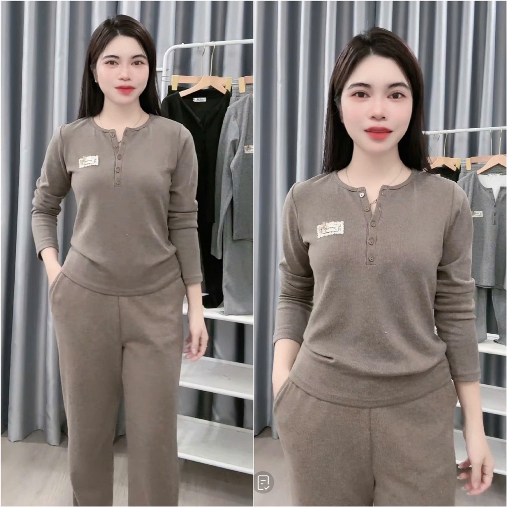 2026. [BỘ 5 CÚC- QUẦN BAGGY] Sét chất len lông thỏ mềm, dày áo dài tay+ quần baggy.