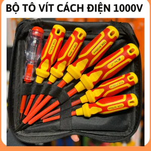 Bộ tua vít cách điện 1000v,bộ vít cách điện,bộ tô vít điện,tuốc nơ vít,tua vít,tua vít điện chống giật