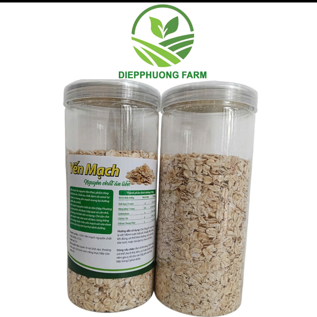 Yến Mạch Nguyên Hạt Cán Mỏng Úc Diệp Phương Farm - 100% Tự Nhiên, Không Đường, Giảm Cholesterol, Giảm Cân [500g]