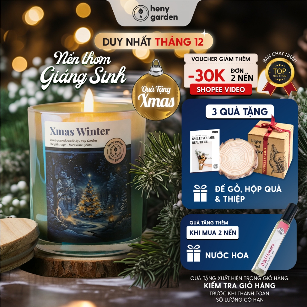 Nến Thơm Giáng Sinh Quà Tặng Noel HENY GARDEN (Phiên Bản Giới Hạn)