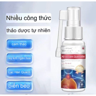 Xịt Họng Quercetin Cam Đỏ Giảm Đau Rát Họng, Làm Dịu Khàn Giọng, Giảm Ho Đờm, Hỗ Trợ Làm Sạch Họng 30ml