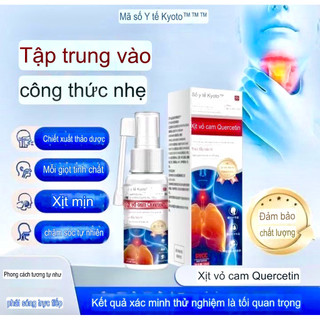 Xịt Họng Quercetin Cam Đỏ Giảm Đau Rát Họng, Làm Dịu Khàn Giọng, Giảm Ho Đờm, Hỗ Trợ Làm Sạch Họng 30ml