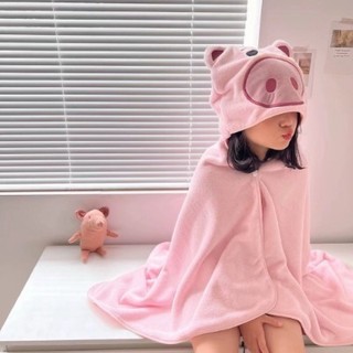 Áo choàng tắm cho bé, khăn tắm có mũ khăn choàng cho bé khi tắm đi biển đi du lịch Size 70x1400cm