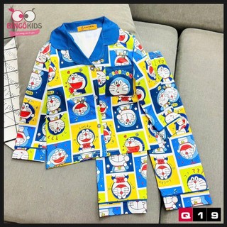 Pijama tay dài quần dài đồ bộ bé trai chất thun lạnh in 3D cho họa tiết xe hơi labubu từ 10 đến 45kg