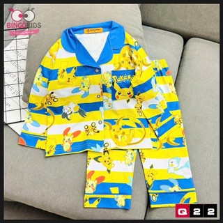 Pijama tay dài quần dài đồ bộ bé trai chất thun lạnh in 3D cho họa tiết xe hơi labubu từ 10 đến 45kg
