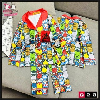 Pijama tay dài quần dài đồ bộ bé trai chất thun lạnh in 3D cho họa tiết xe hơi labubu từ 10 đến 45kg