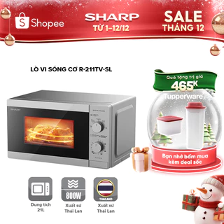 Lò vi sóng Cơ R-211TV-SL/BK 21L [ Công Suất 800W, 5 Mức Công Suất] - Bảo Hành 12 tháng