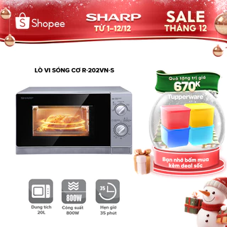 Lò Vi Sóng Cơ Sharp R-202VN-S/R-203VN-M/R-205VN-S [800W + 5 mức công suất + Hẹn giờ 35p - Bảo hành chính hãng 12 tháng