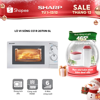 Lò Vi Sóng Cơ R-207VN-SL/R-209VN-SK [700W, 6 Mức Công Suất, Hẹn giờ 30p] - Hàng Chính Hãng Bảo Hành 12 tháng