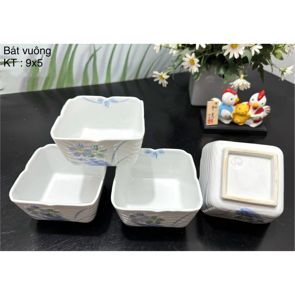 (Ảnh thật) Bát vuông/Thố gốm Nhật 2hand hành tuyển nhiều kiểu dáng