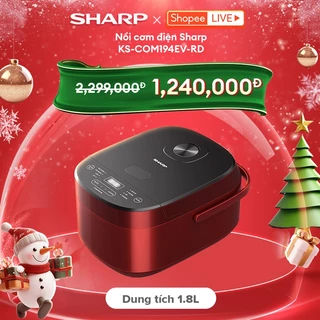 Nồi Cơm Điện Tử Sharp KS-COM194EV-BK/RD 1.8L [8 Chức năng nấu, Công Suất 790W]