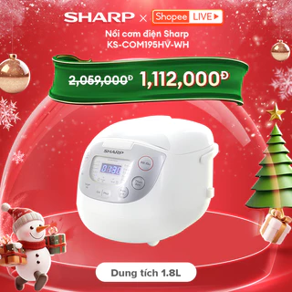 Nồi cơm điện tử Sharp KS-COM195HV-WH 1.8L [12 Chức năng nấu] - Bảo hành 12 tháng