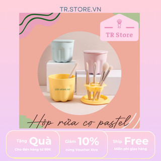 Hộp rửa cọ pastel loại mới nhất vệ sinh cọ trang điểm hai trong một kiêm giá đỡ cọ
