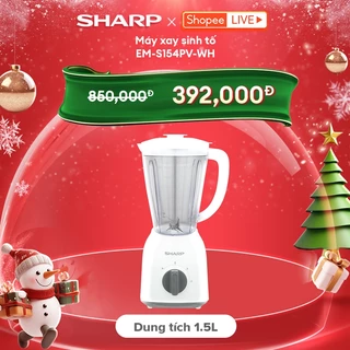 Máy Xay Sinh Tố Sharp EM-S154PV-WH 1.5L [Công suất: 400W, 2 Tốc Độ Xay] BH 12 Tháng