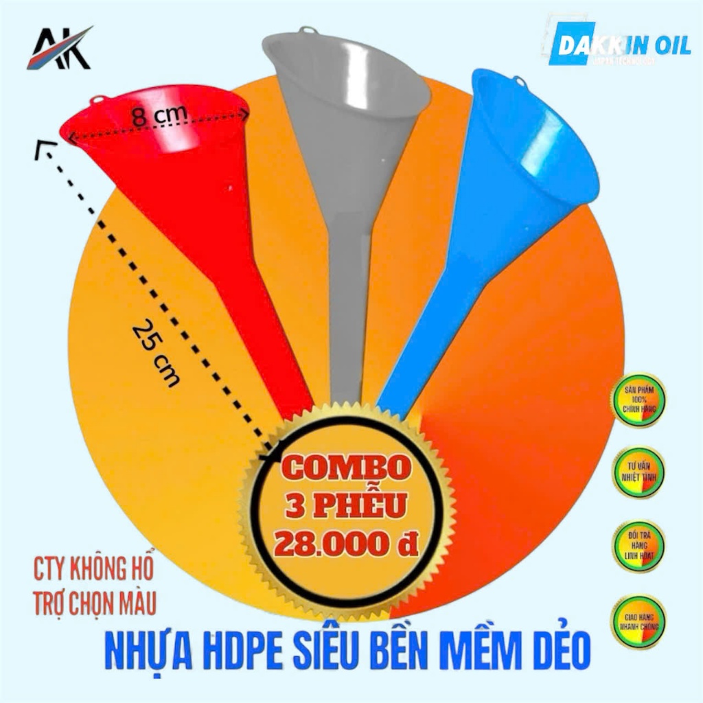 COMBO 3 PHỄU NHỰA SIÊU BỀN MỀM DẺO