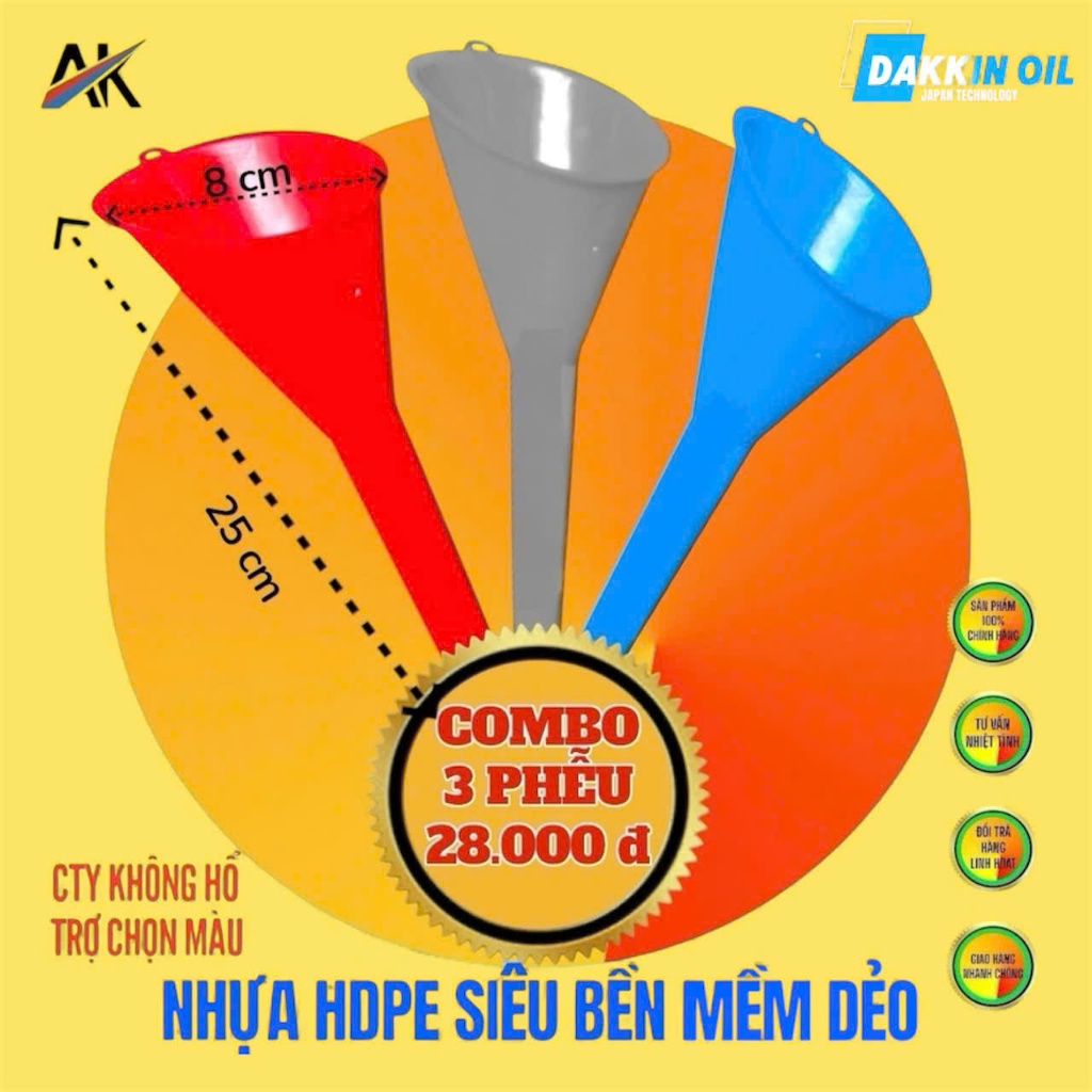 COMBO 3 PHỄU NHỰA SIÊU BỀN MỀM DẺO