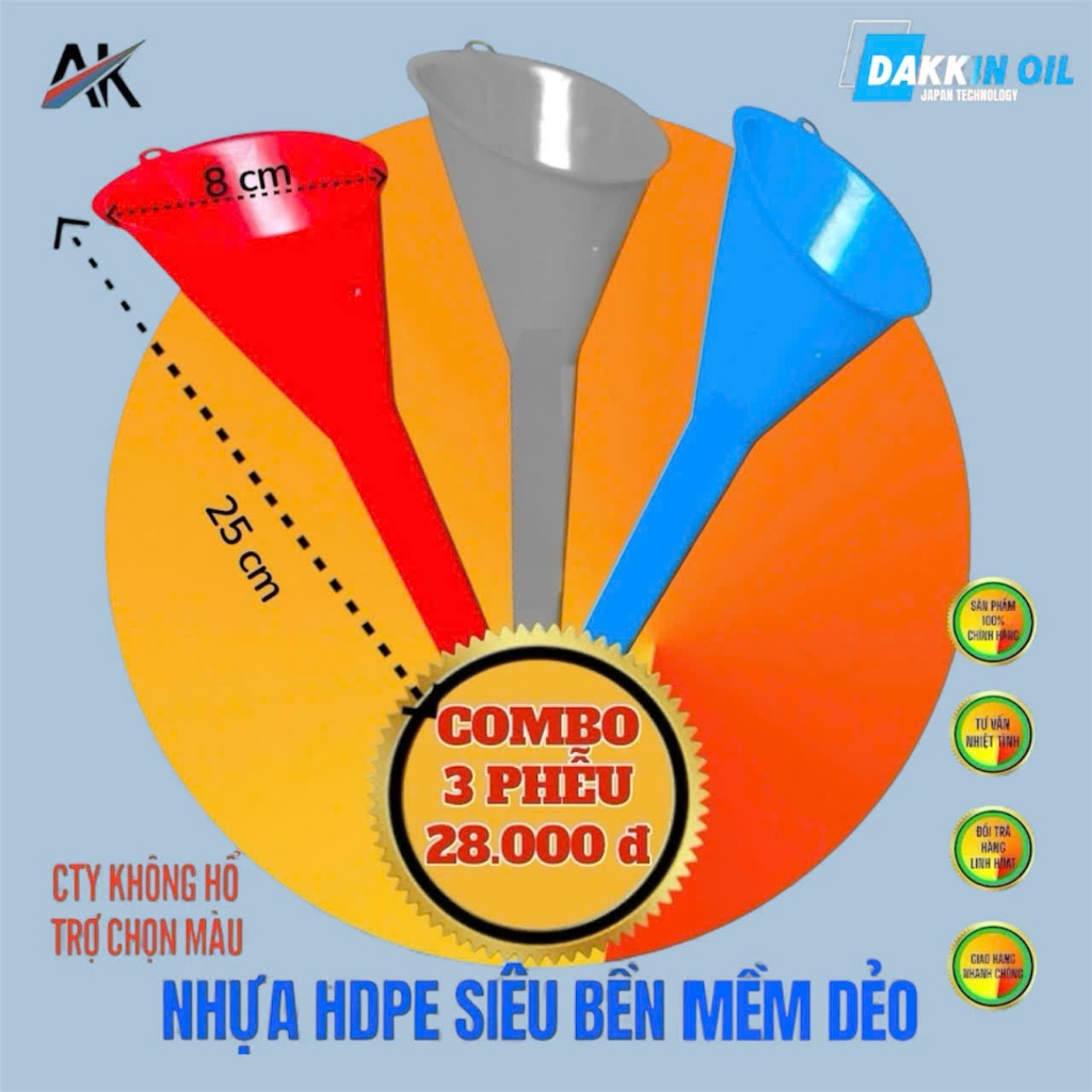 COMBO 3 PHỄU NHỰA SIÊU BỀN MỀM DẺO