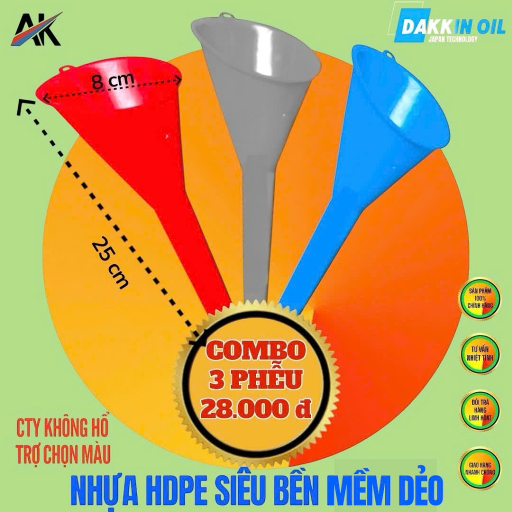 COMBO 3 PHỄU NHỰA SIÊU BỀN MỀM DẺO