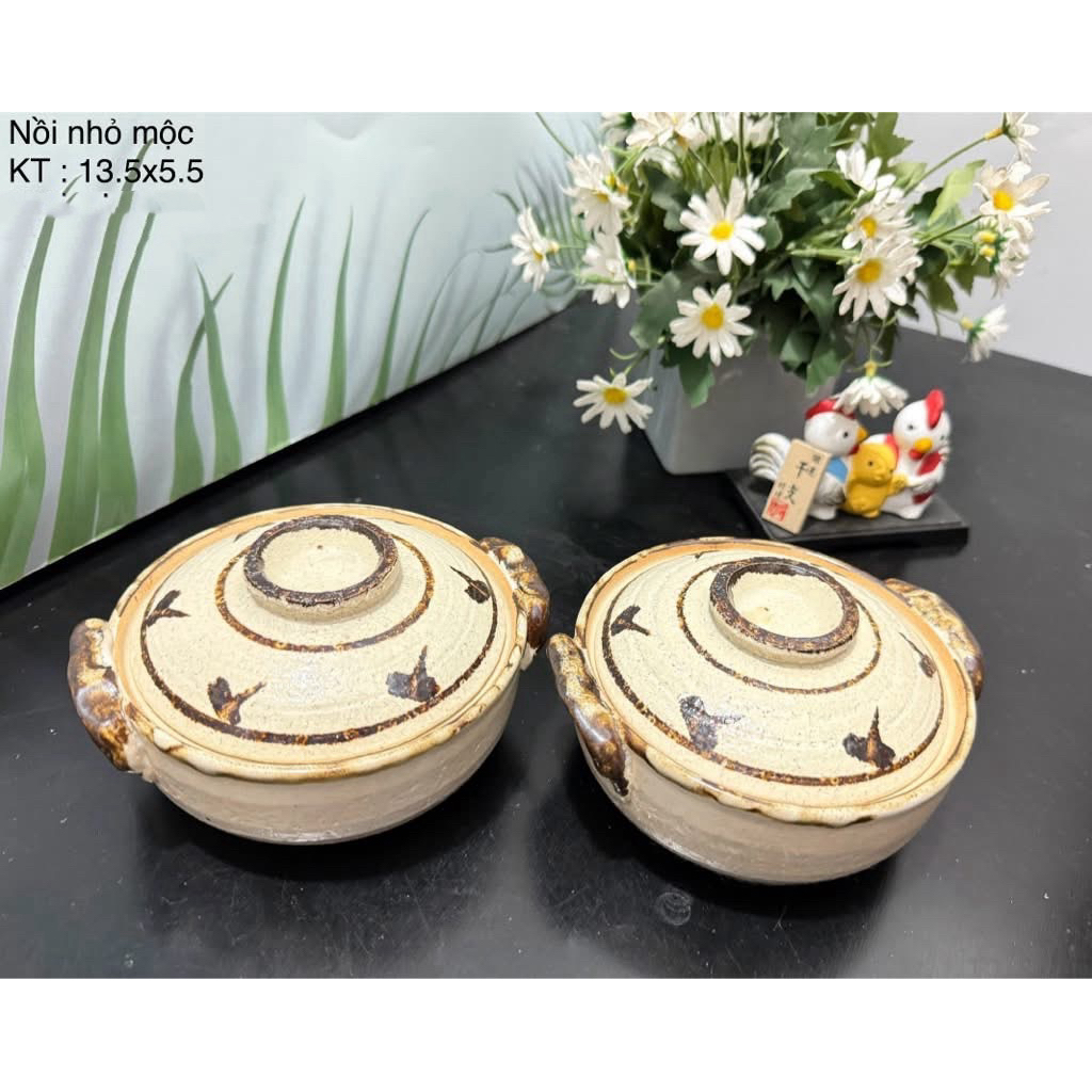 (Ảnh thật) Nồi Gốm Nhật chịu nhiệt tốt hoa văn tinh tế/ Gốm Nhật hàng tuyển