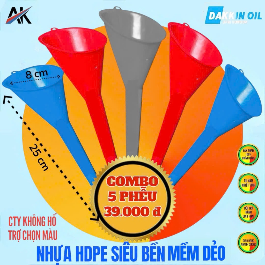 COMBO 5 PHỄU NHỰA SIÊU BỀN MỀM DẺO