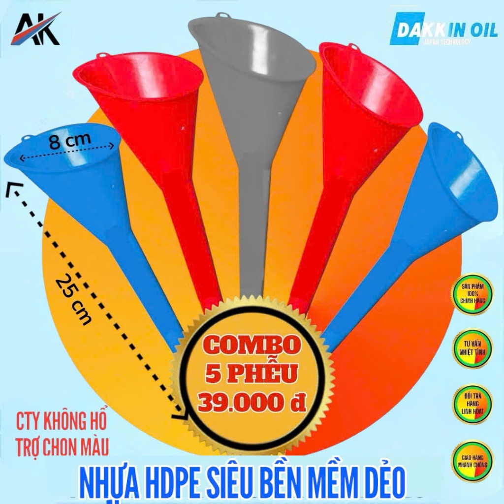 COMBO 5 PHỄU NHỰA SIÊU BỀN MỀM DẺO