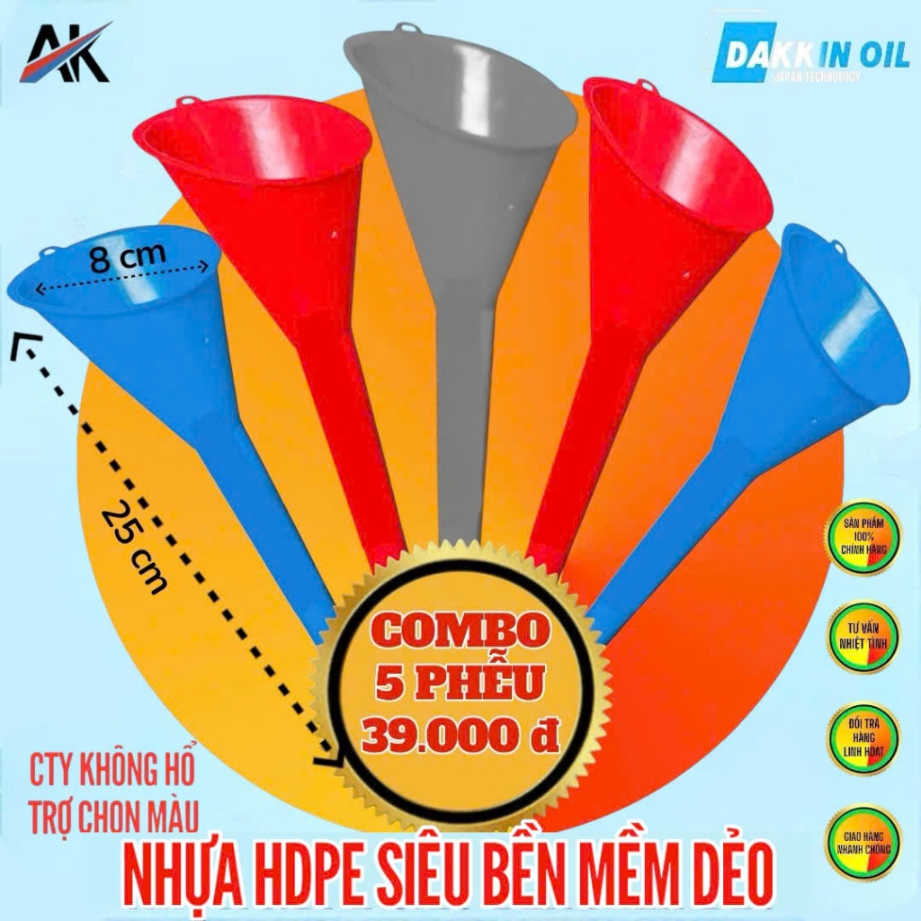 COMBO 5 PHỄU NHỰA SIÊU BỀN MỀM DẺO