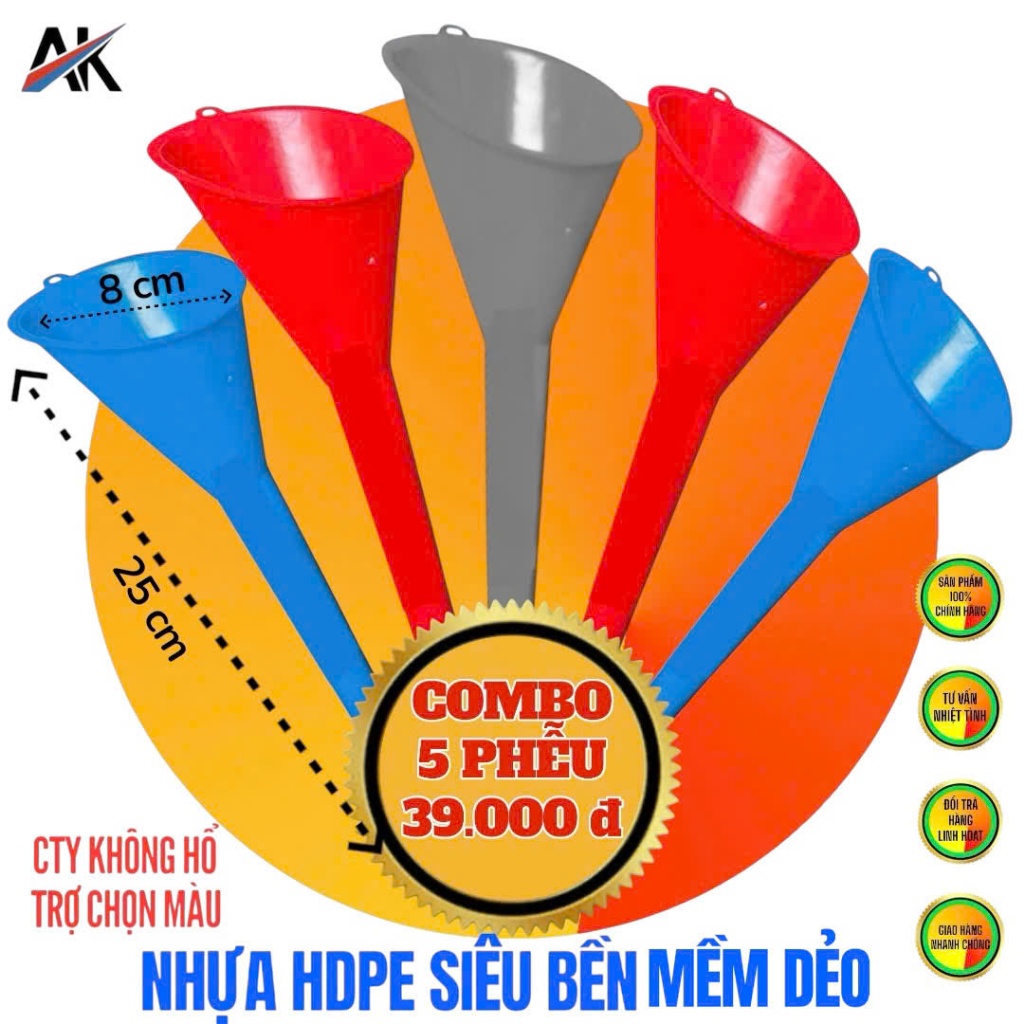 COMBO 5 PHỄU NHỰA SIÊU BỀN MỀM DẺO