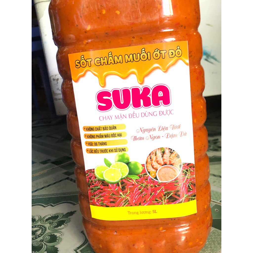 Sỉ 10L Sốt Chấm Muối Ớt Đỏ SUKA Nhà Làm | Cay Ngon Đậm Đà, Dễ Bán, Phù Hợp Kinh Doanh Ăn Vặt & Quán Ăn Lợi Nhuận Cao