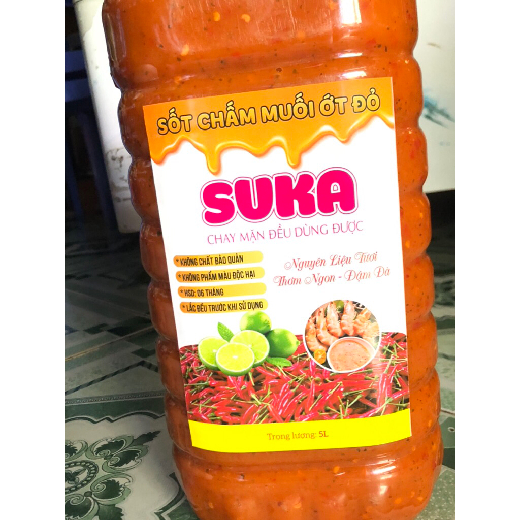 Sỉ 10L Sốt Chấm Muối Ớt Đỏ SUKA Nhà Làm | Cay Ngon Đậm Đà, Dễ Bán, Phù Hợp Kinh Doanh Ăn Vặt & Quán Ăn Lợi Nhuận Cao