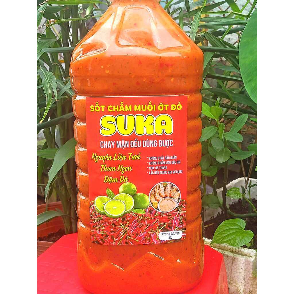 Sỉ 10L Sốt Chấm Muối Ớt Đỏ SUKA Nhà Làm | Cay Ngon Đậm Đà, Dễ Bán, Phù Hợp Kinh Doanh Ăn Vặt & Quán Ăn Lợi Nhuận Cao