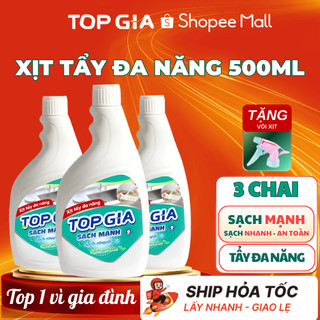 Chai dung dịch xịt tẩy đa năng TOPGIA làm sạch mọi vết bẩn, chai 500ml khử mùi, kháng khuẩn