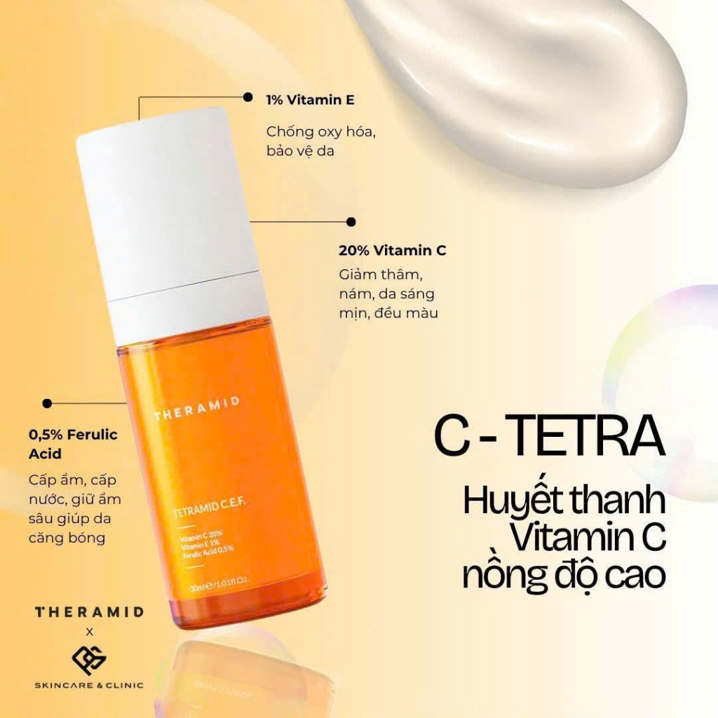 [HÀNG CÔNG TY] Theramid Tetramid C.E.F 30ml - Tinh chất vitamin c nồng độ tăng cường C-Tetra E.F.