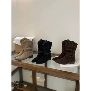 🆘 Boot ngắn da lộn đai da