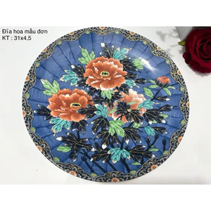 Đĩa gốm Nhật hoạ tiết sắc nét/Gốm Nhật hàng tuyển/Đĩa size lớn/ 2hand