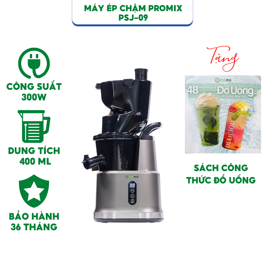 (MẪU MỚI 2025) Máy ép chậm Promix PSJ-09 - Bảo hành 36 tháng - Công suất 300W - Dung tích 400ml