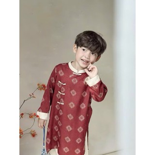 Áo dài cho bé trai phú ông nhiều màu, set 2 món áo dài bé trai kèm quần  sz 10-40kg
