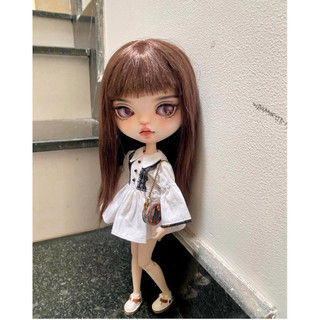 Váy trắng hoạ tiết size blythe,ob24,xinyi