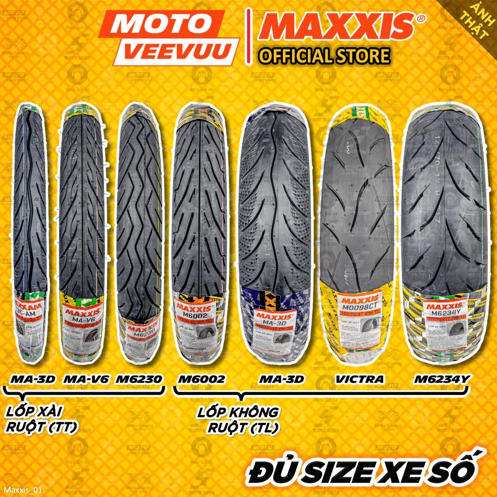 [MTVV] Vỏ lốp xe máy MAXXIS xe số VICTRA kim cương xương cá 3D V5 V6 ...