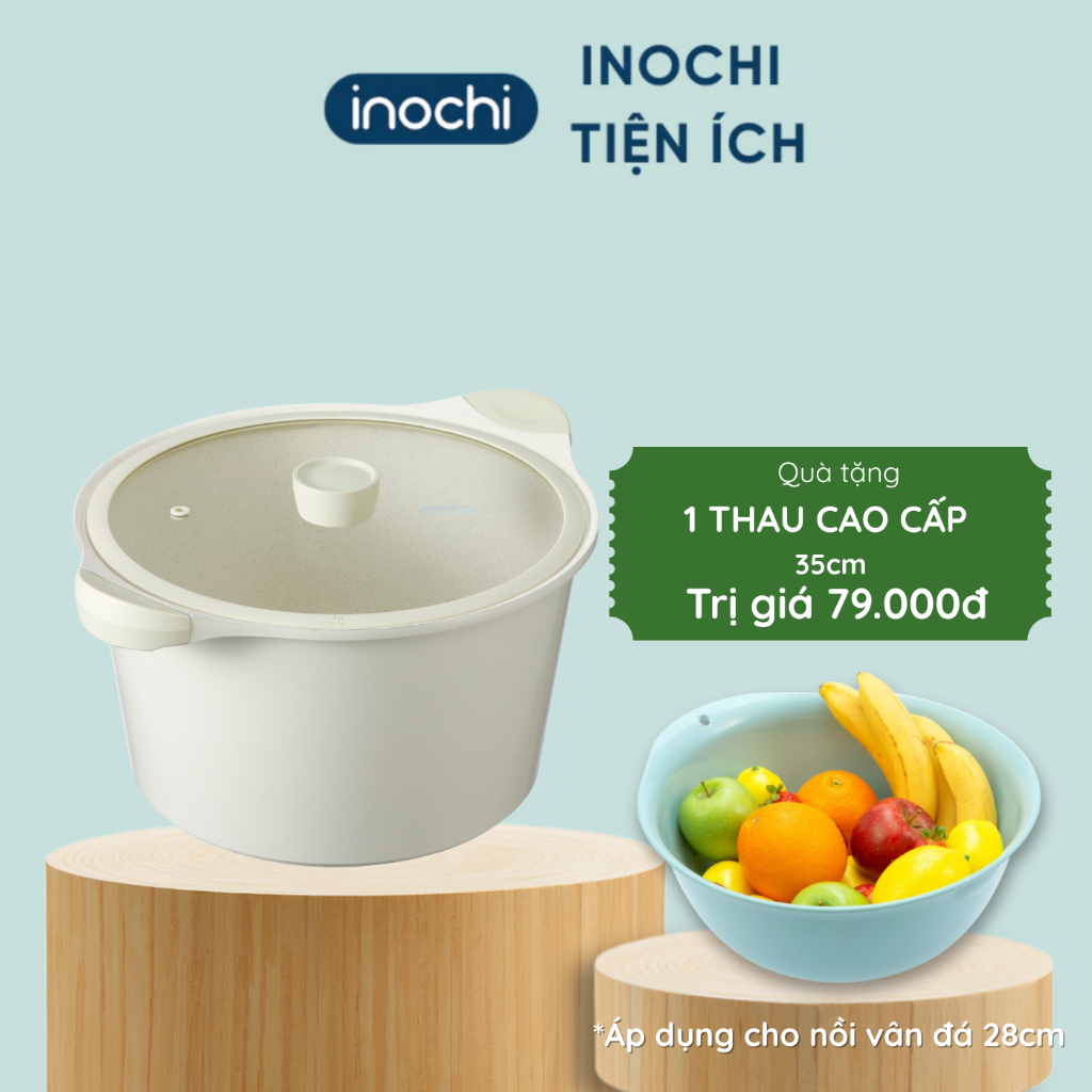Nồi vân đá Omi Simple nhiều size 20cm, 24cm và 28cm (thương hiệu Inochi)