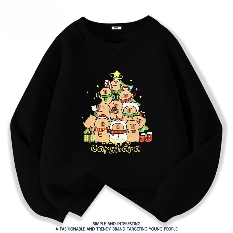 Áo Sweater Noel - Áo Noel mẫu đại gia đình Happy Cabybara dễ thương Chất Nỉ Da Cá