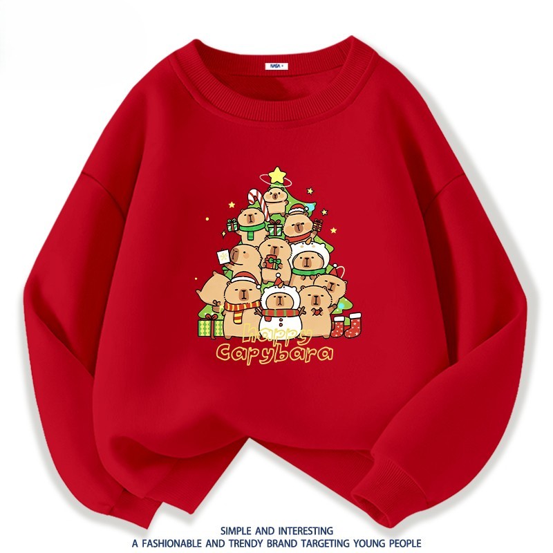 Áo Sweater Noel - Áo Noel mẫu đại gia đình Happy Cabybara dễ thương Chất Nỉ Da Cá