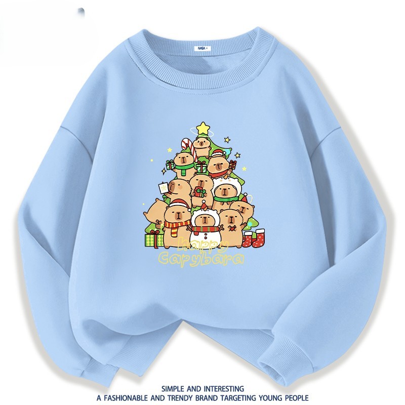 Áo Sweater Noel - Áo Noel mẫu đại gia đình Happy Cabybara dễ thương Chất Nỉ Da Cá