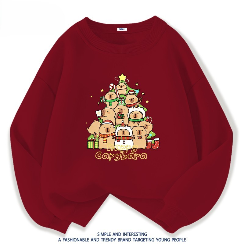 Áo Sweater Noel - Áo Noel mẫu đại gia đình Happy Cabybara dễ thương Chất Nỉ Da Cá