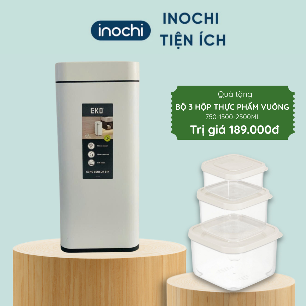Thùng rác cảm ứng Hiro Echo nhiều dung tích 10L/15L/20L - CHÍNH HÃNG INOCHI