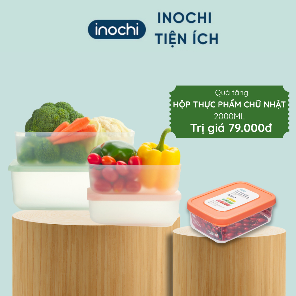 Bộ 4 hộp thực phẩm trữ đông Hokkaido INOCHI nhiều kích cỡ, đa dạng sắc màu