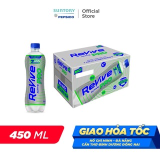 [SALE 15.7] Thùng 24 Chai Nước Điện Giải Revive Thể Thao Active Pro Không Ga (450ml/chai)