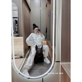 SET NỈ ÁO DÀI TAY MIX QUẦN ỐNG BO VỊT DONNA HOT HIT