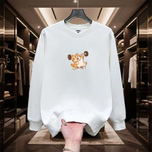 Áo Sweater Nam nữ HappyTee - Áo thu đông sweater cho nam và nữ mẫu chú Mèo tập tạ dễ thương