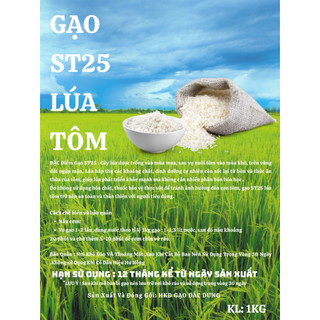 [ HOẢ TỐC ] GẠO ST25 LÚA TÔM THƯỢNG HẠNG - THƠM MÙI LÁ DỨA ĐẶC TRƯNG , MỀM , DẺO , ĐẬM VỊ -LOẠI NGON CAO CẤP